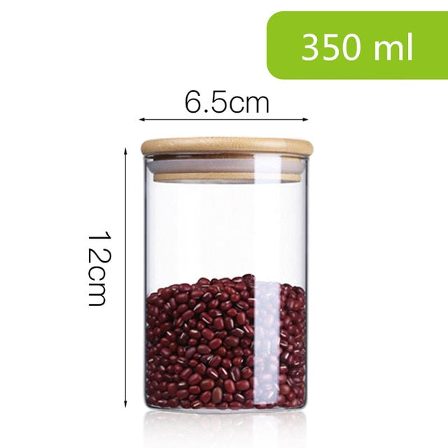 Glass Storage Jar with Bamboo Lid – Food & Tea Container