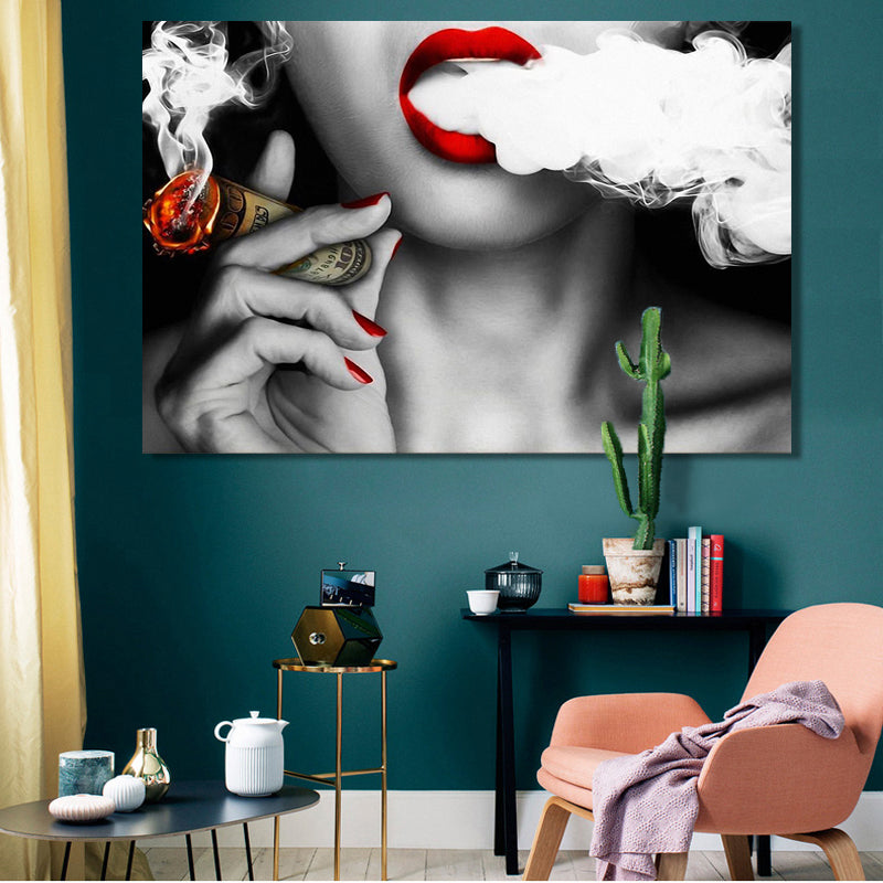 Modern Abstract Woman Portrait Canvas Wall Art