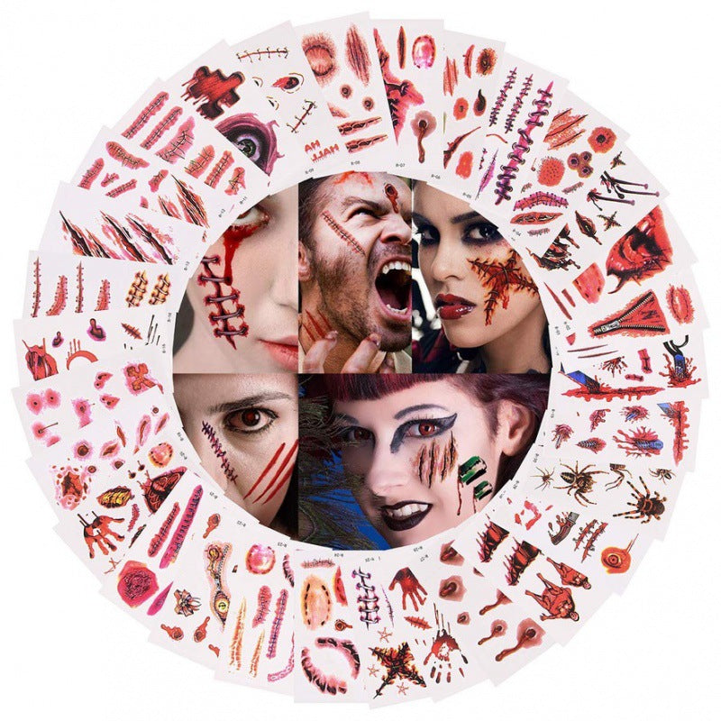 Halloween Scary Scar Tattoo Stickers