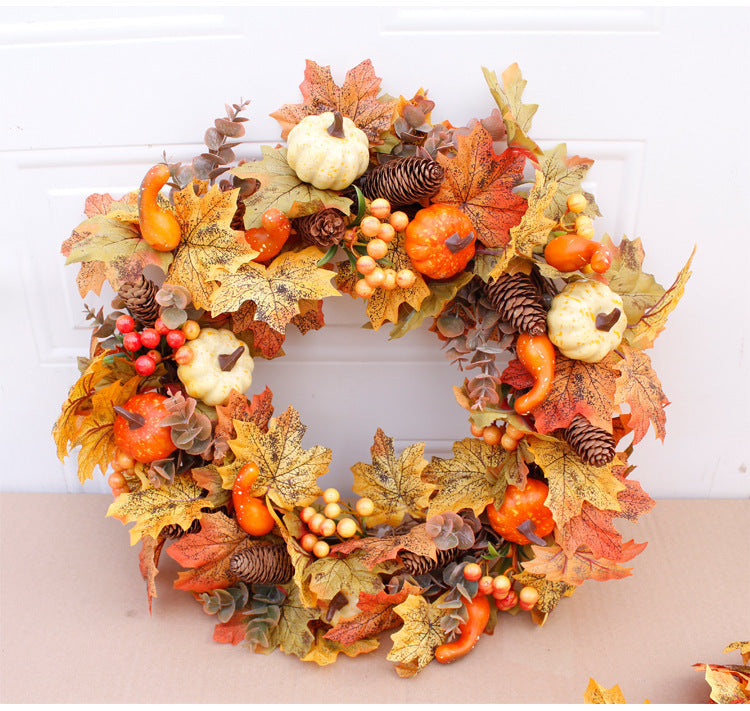 Autumn Pumpkin Leaf Garland Decor
