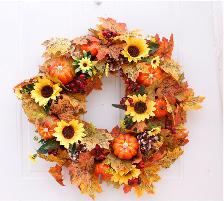 Autumn Pumpkin Leaf Garland Decor