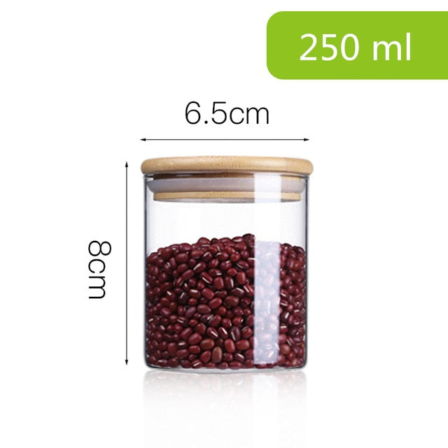 Glass Storage Jar with Bamboo Lid – Food & Tea Container