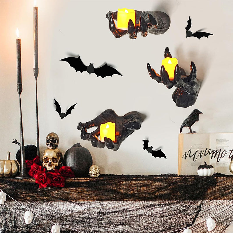 Gothic Halloween Bat Wall Stickers (12 PCS)