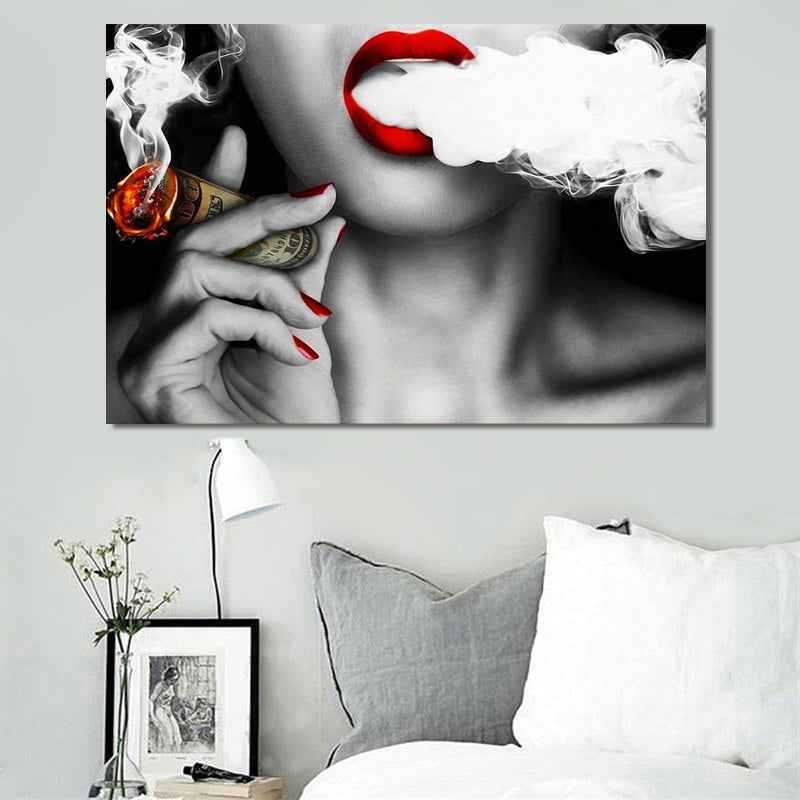 Modern Abstract Woman Portrait Canvas Wall Art