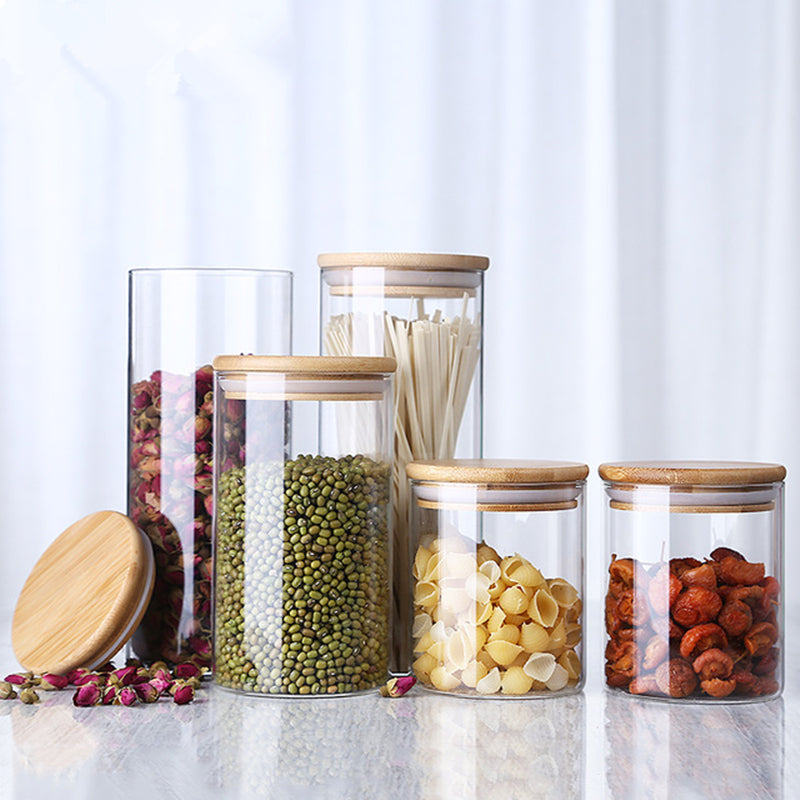 Glass Storage Jar with Bamboo Lid – Food & Tea Container