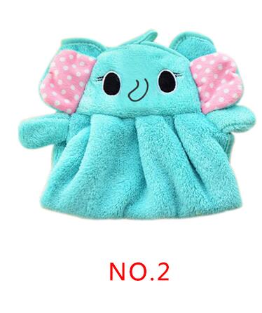 Eco-Friendly Cartoon Animal Towel – Soft Coral Velvet, Hangable