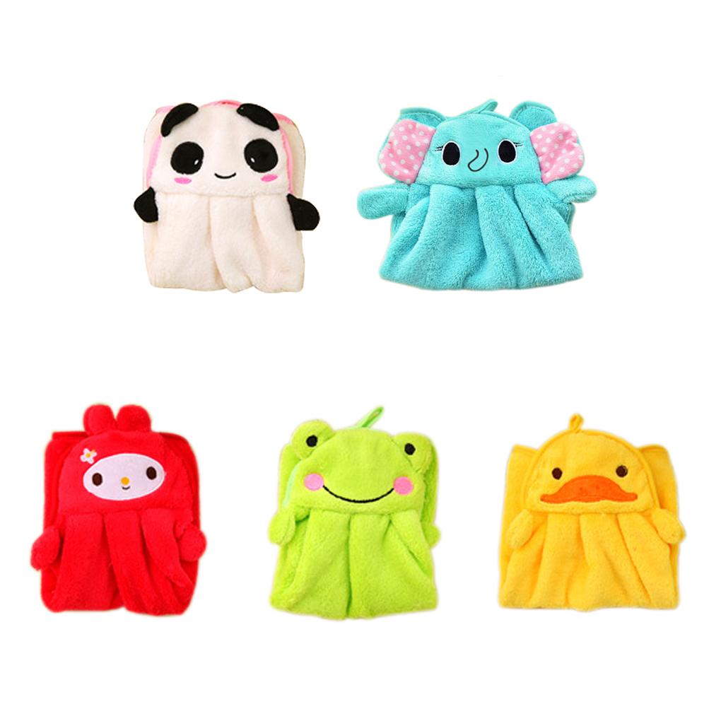 Eco-Friendly Cartoon Animal Towel – Soft Coral Velvet, Hangable