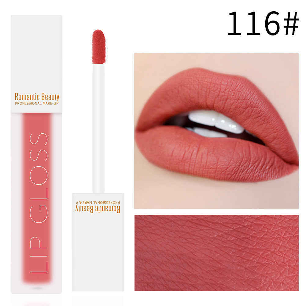 Velvet Matte Non-Stick Lip Glaze – Romantic Beauty