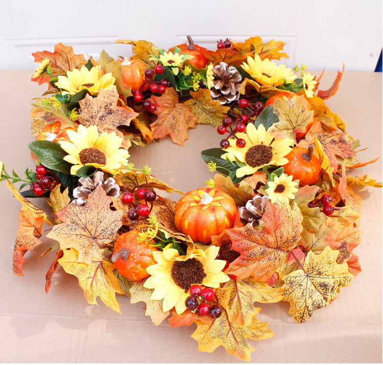 Autumn Pumpkin Leaf Garland Decor