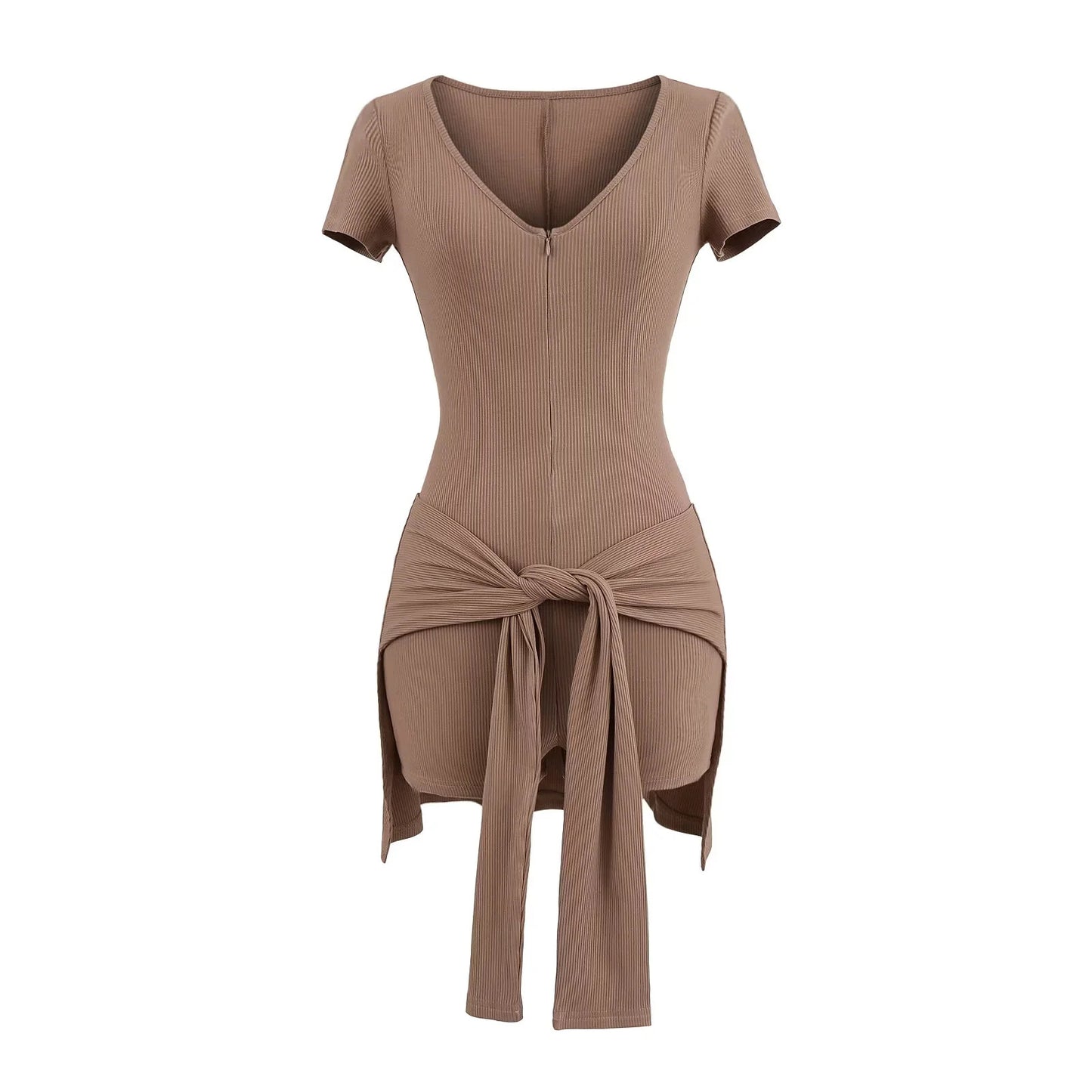 Deep V-Neck Fitness Jumpsuit