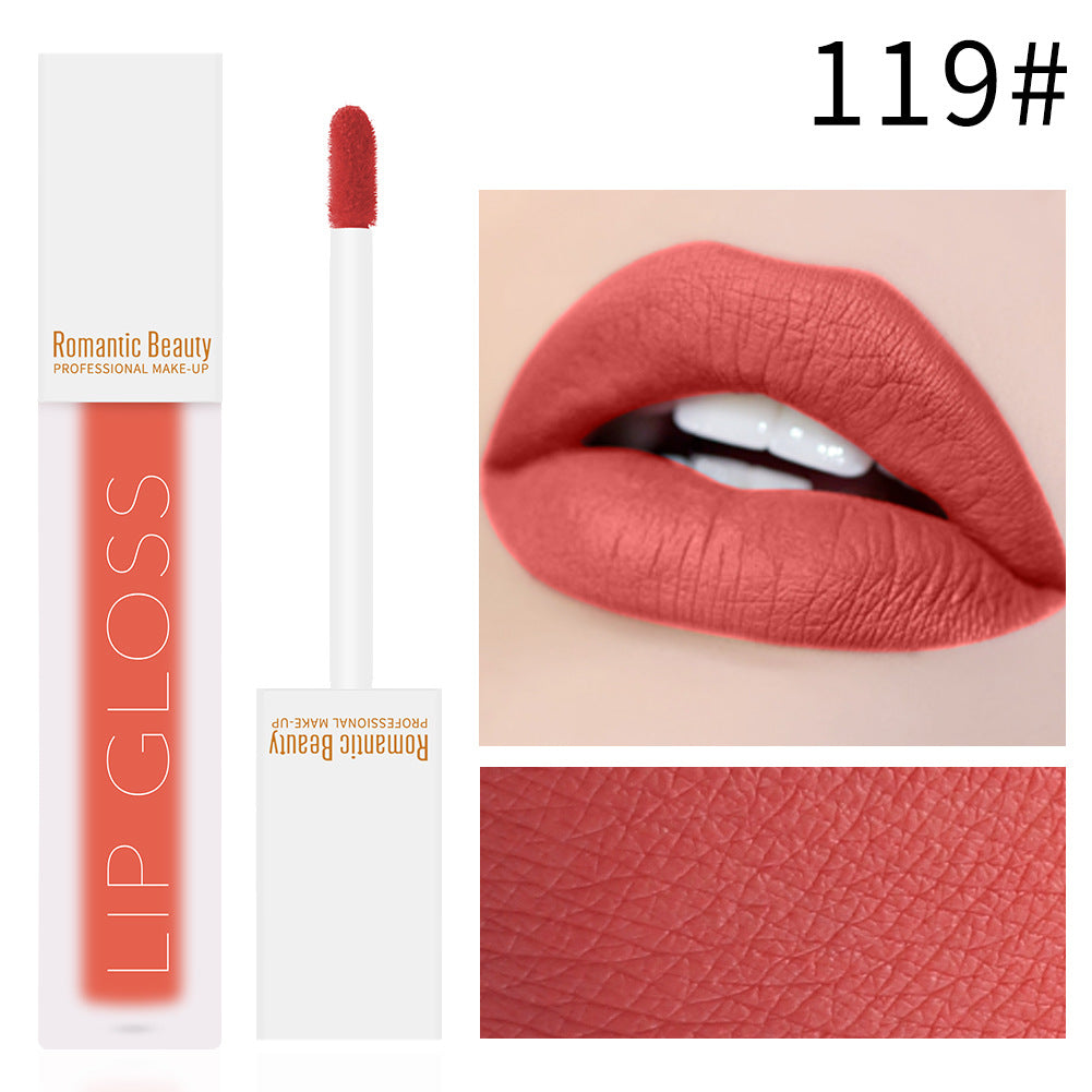 Velvet Matte Non-Stick Lip Glaze – Romantic Beauty