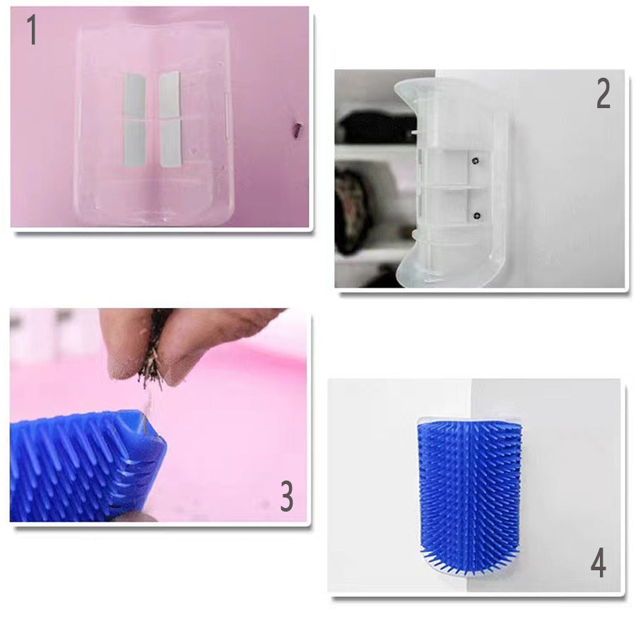 Cat Corner Brush with Catnip & Comb