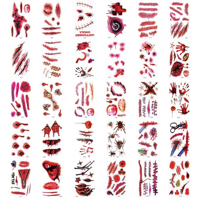 Halloween Scary Scar Tattoo Stickers