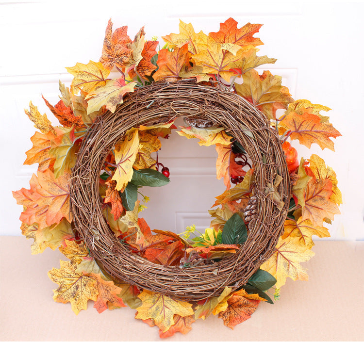 Autumn Pumpkin Leaf Garland Decor