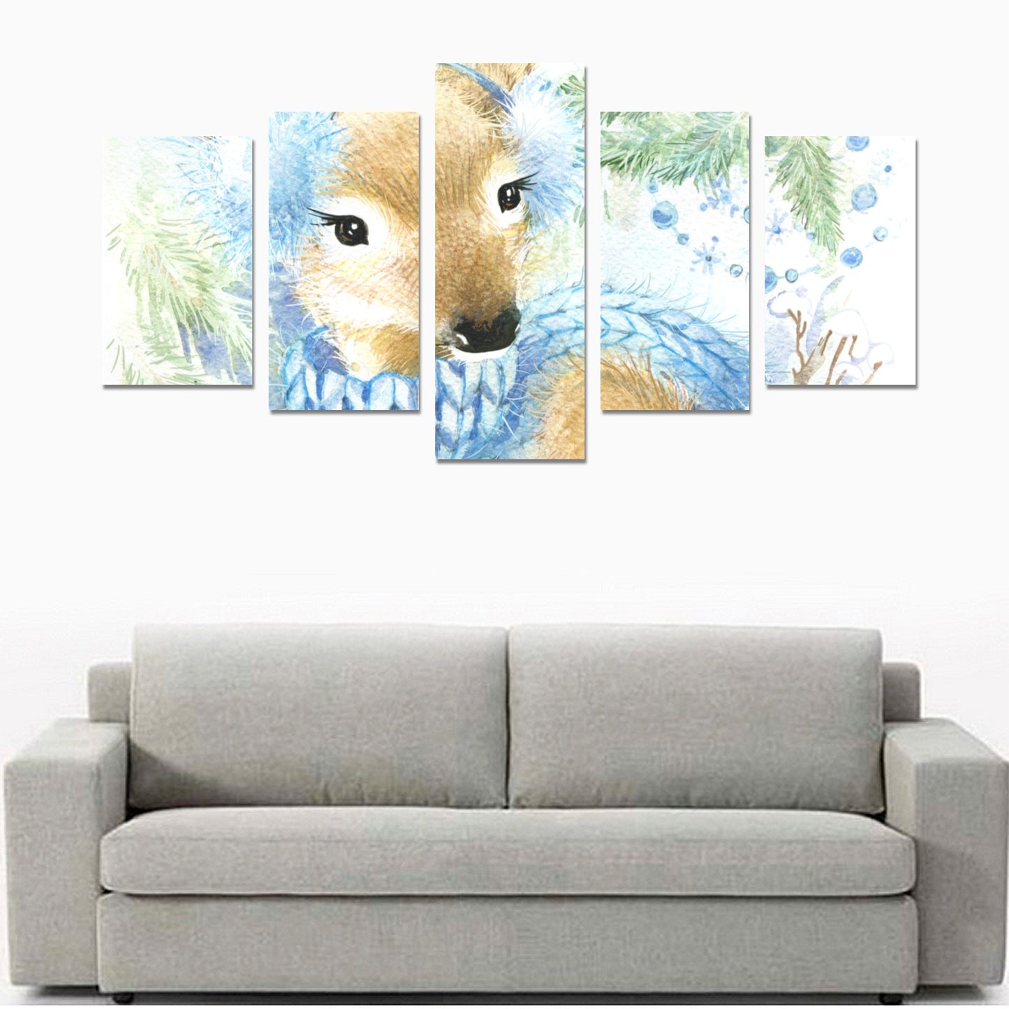 Canvas Wall Art Prints (No Frame) 5-Pieces/Set C