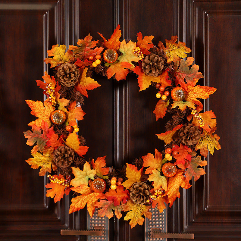 Autumn Pumpkin Leaf Garland Decor