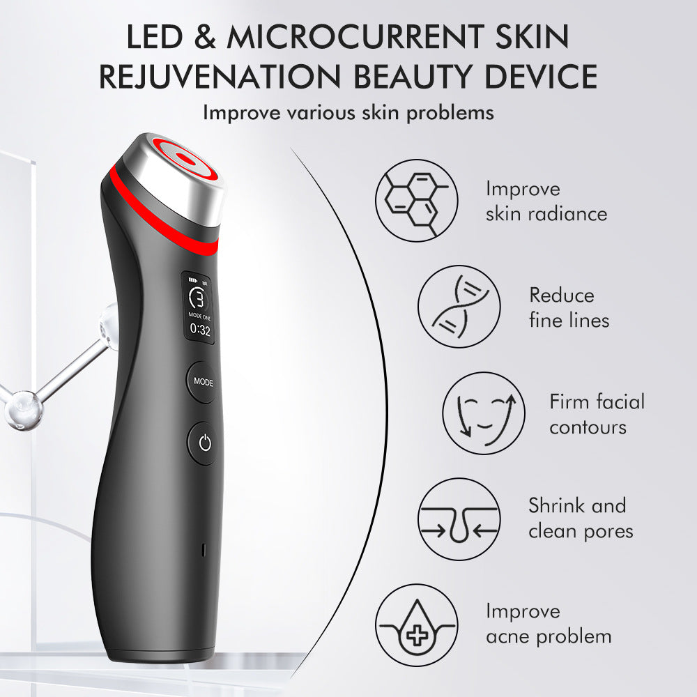 Microcurrent Vibration Massager – Red & Blue Light Pore Care Device