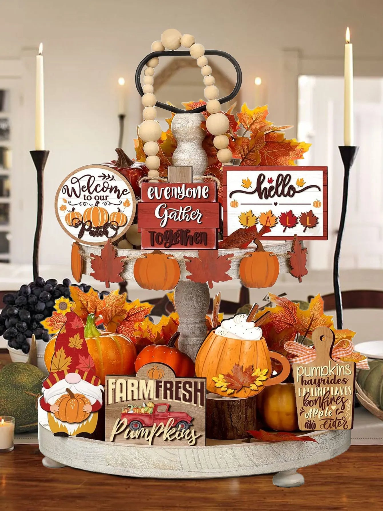 Autumn Pumpkin Spice Tray Decor