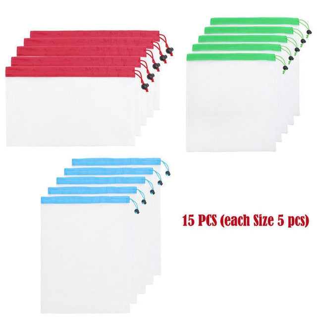 12pcs Reusable Mesh Produce Bags – Eco-Friendly Grocery & Storage