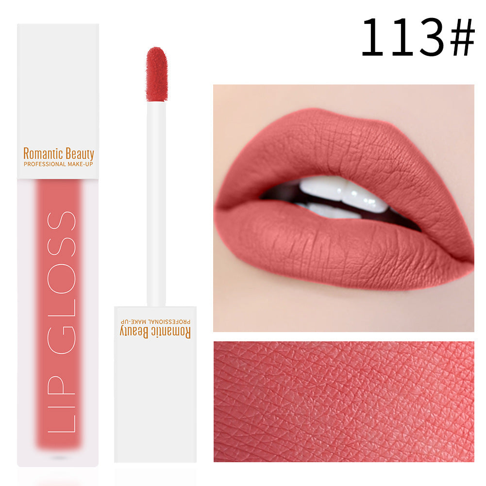 Velvet Matte Non-Stick Lip Glaze – Romantic Beauty