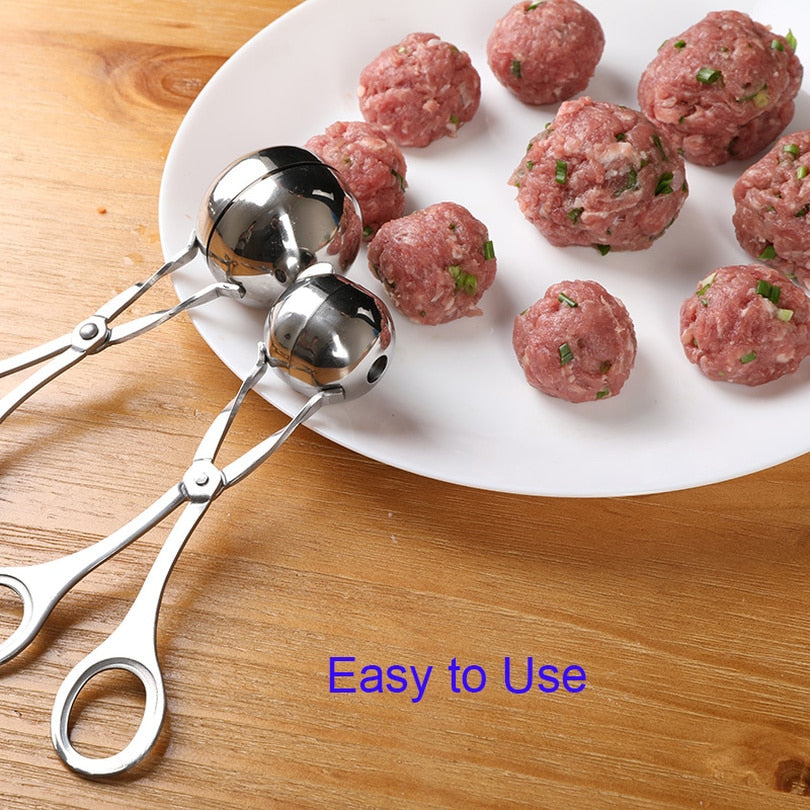 Stainless Steel Meatball Maker – Rice & Fish Ball Mold Tool