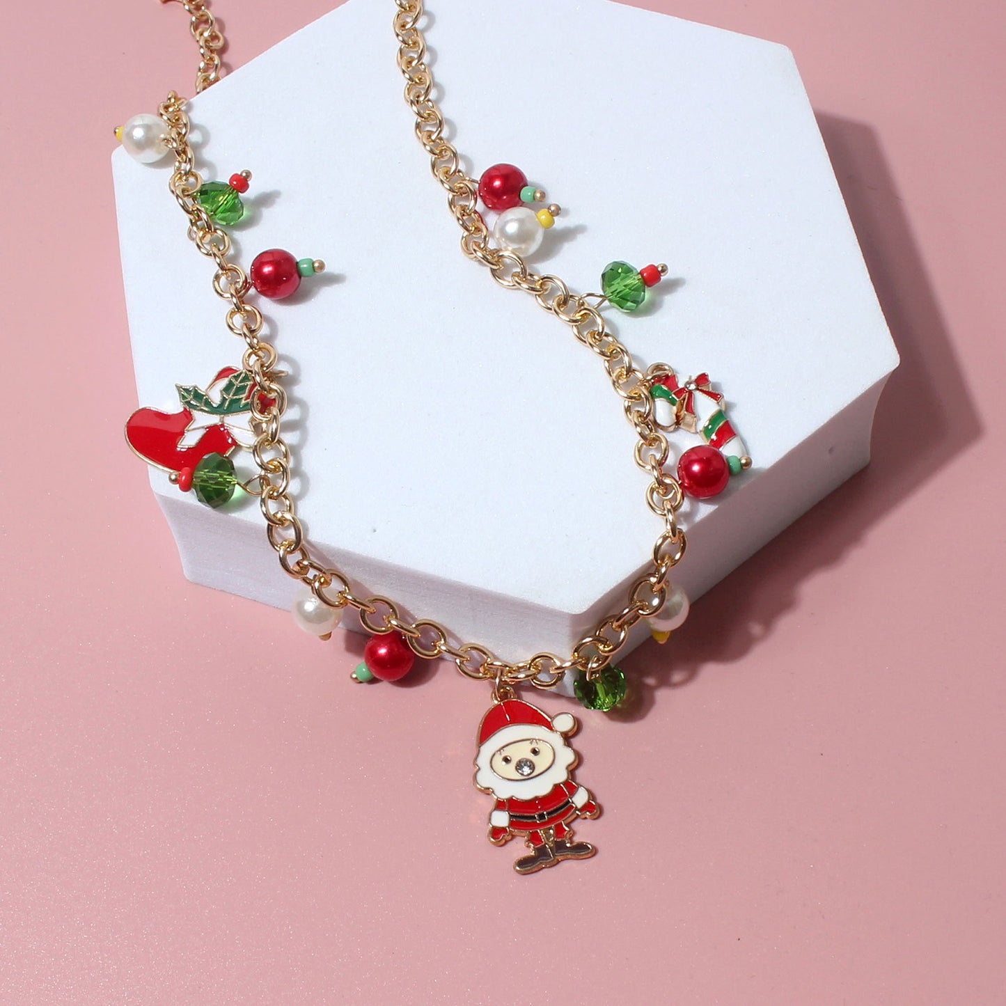 Colorful Pearl Christmas Necklace