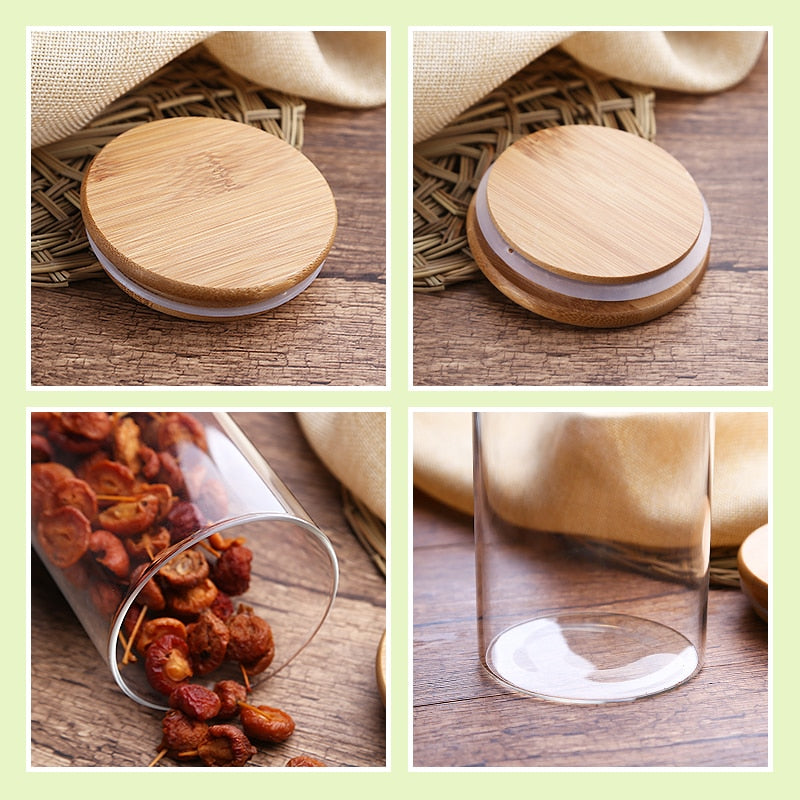 Glass Storage Jar with Bamboo Lid – Food & Tea Container