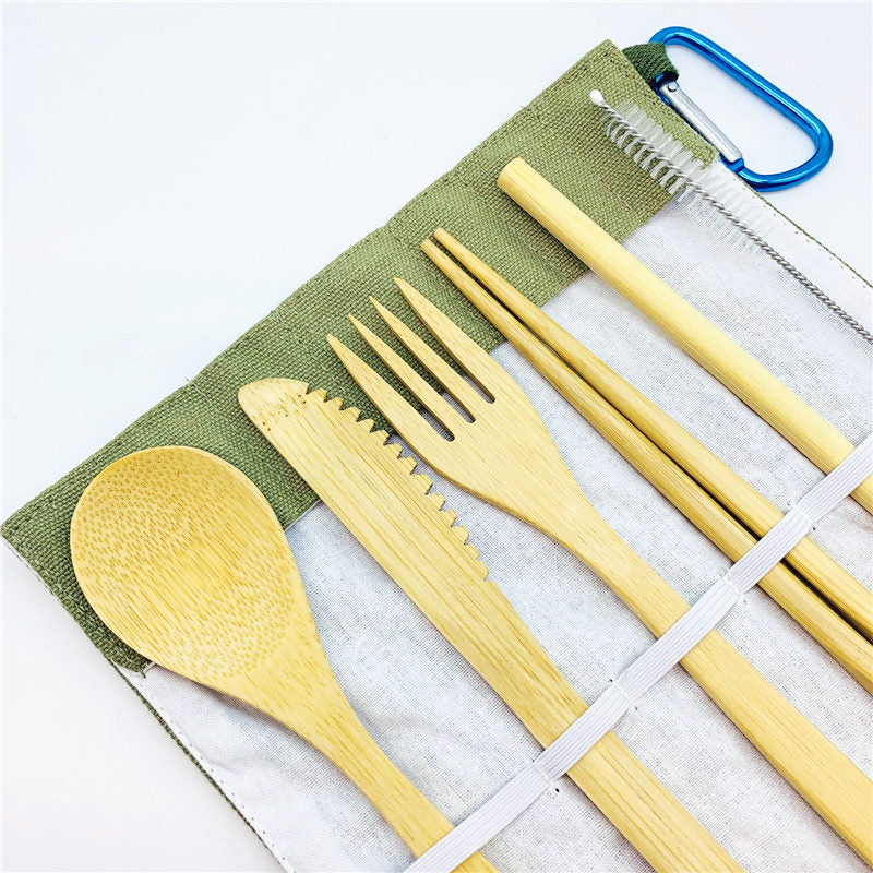 7PCS Bamboo Cutlery Set – Eco-Friendly Travel Utensils