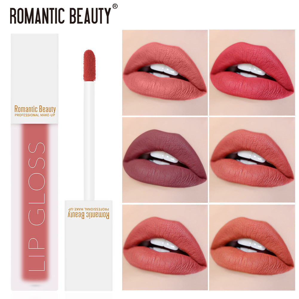 Velvet Matte Non-Stick Lip Glaze – Romantic Beauty