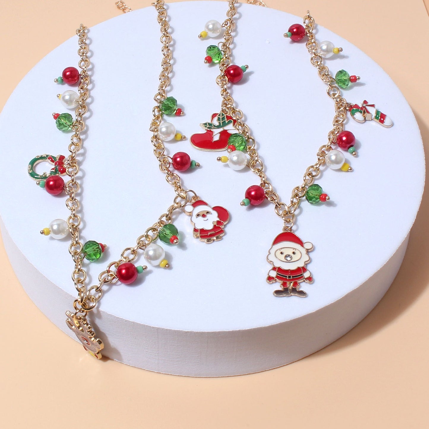 Colorful Pearl Christmas Necklace
