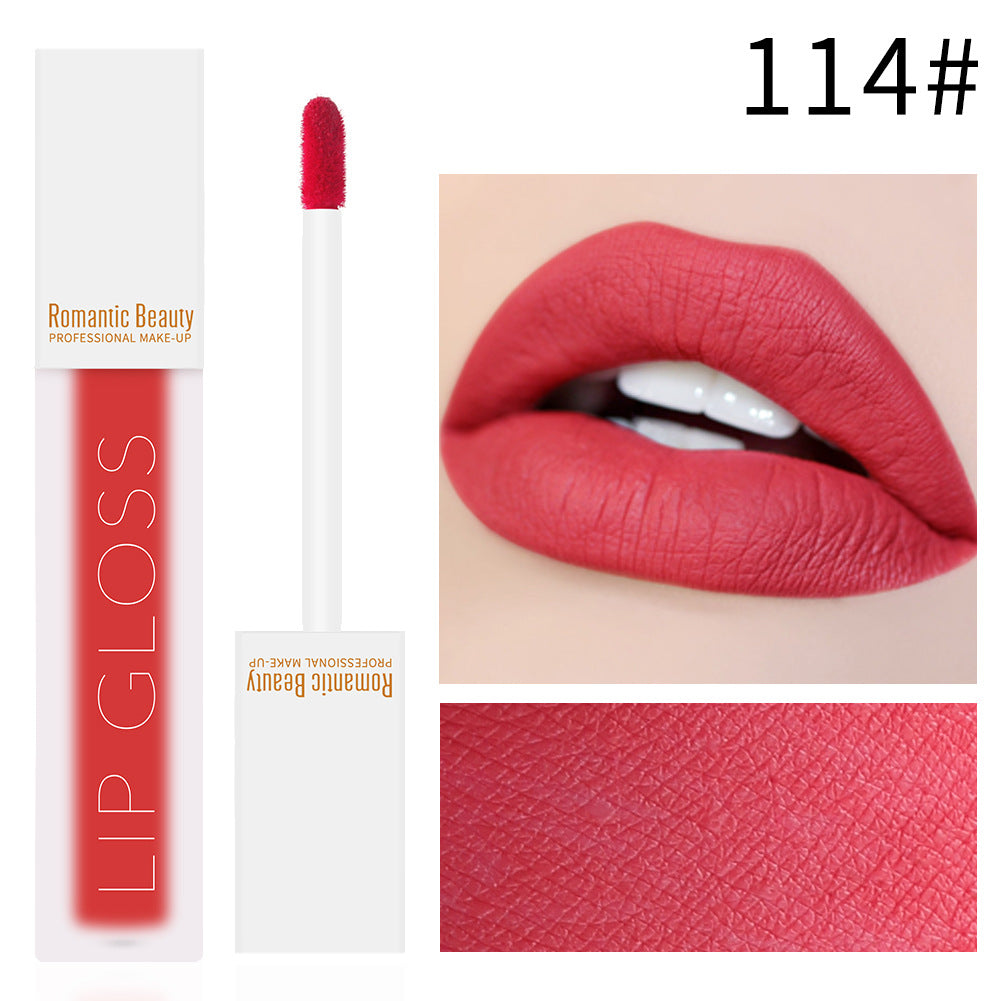 Velvet Matte Non-Stick Lip Glaze – Romantic Beauty