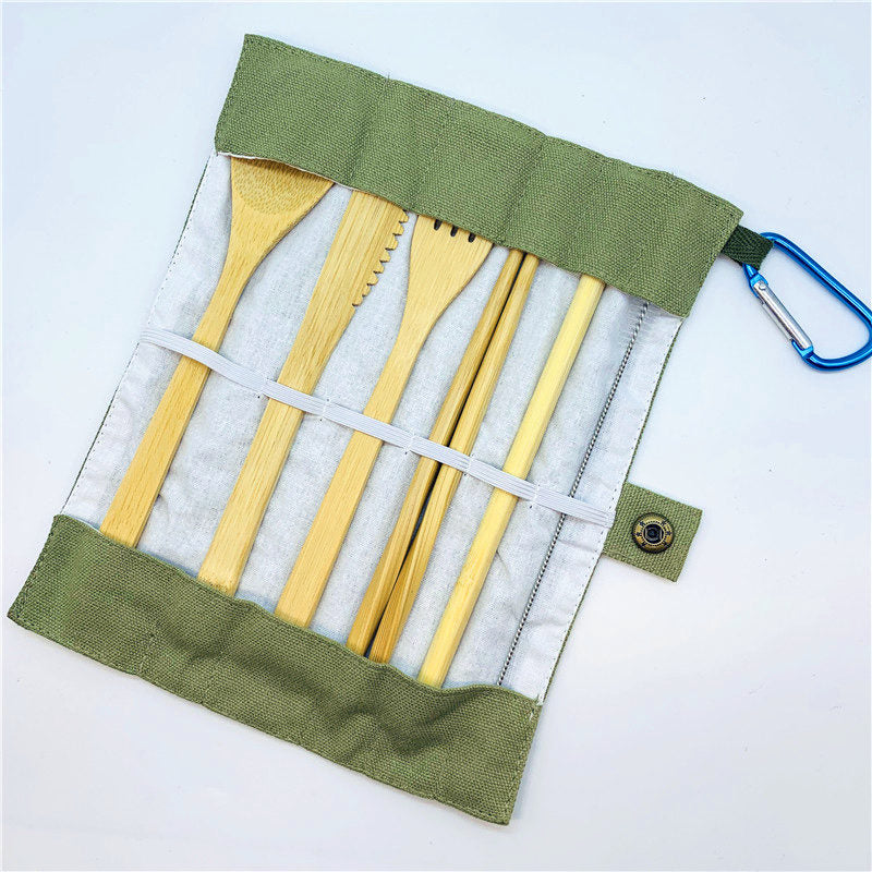7PCS Bamboo Cutlery Set – Eco-Friendly Travel Utensils