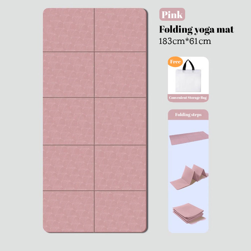 Foldable Eco-Friendly TPE Yoga Mat – Non-Slip, Travel & Workout Use