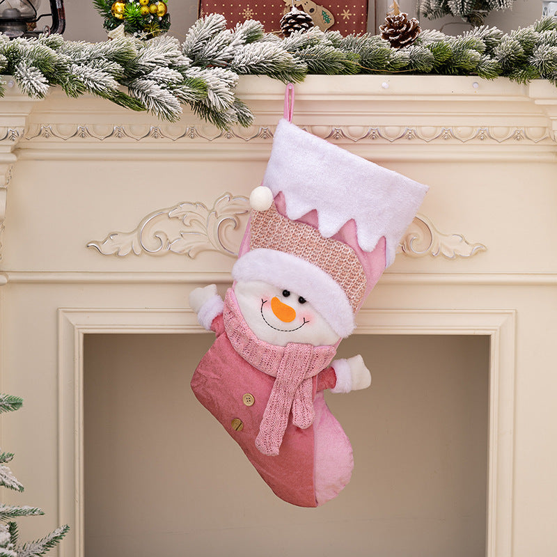Nordic Pink Santa Christmas Socks