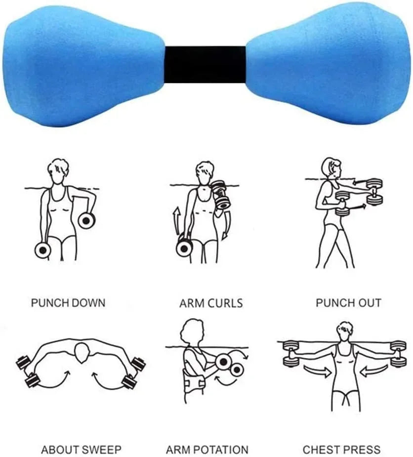 Blue Foam Water Dumbbells for Aquatic Fitness