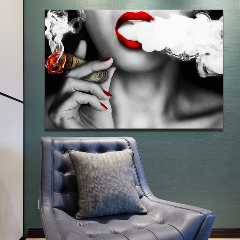Modern Abstract Woman Portrait Canvas Wall Art