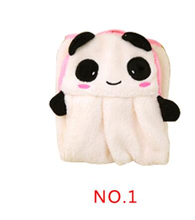 Eco-Friendly Cartoon Animal Towel – Soft Coral Velvet, Hangable