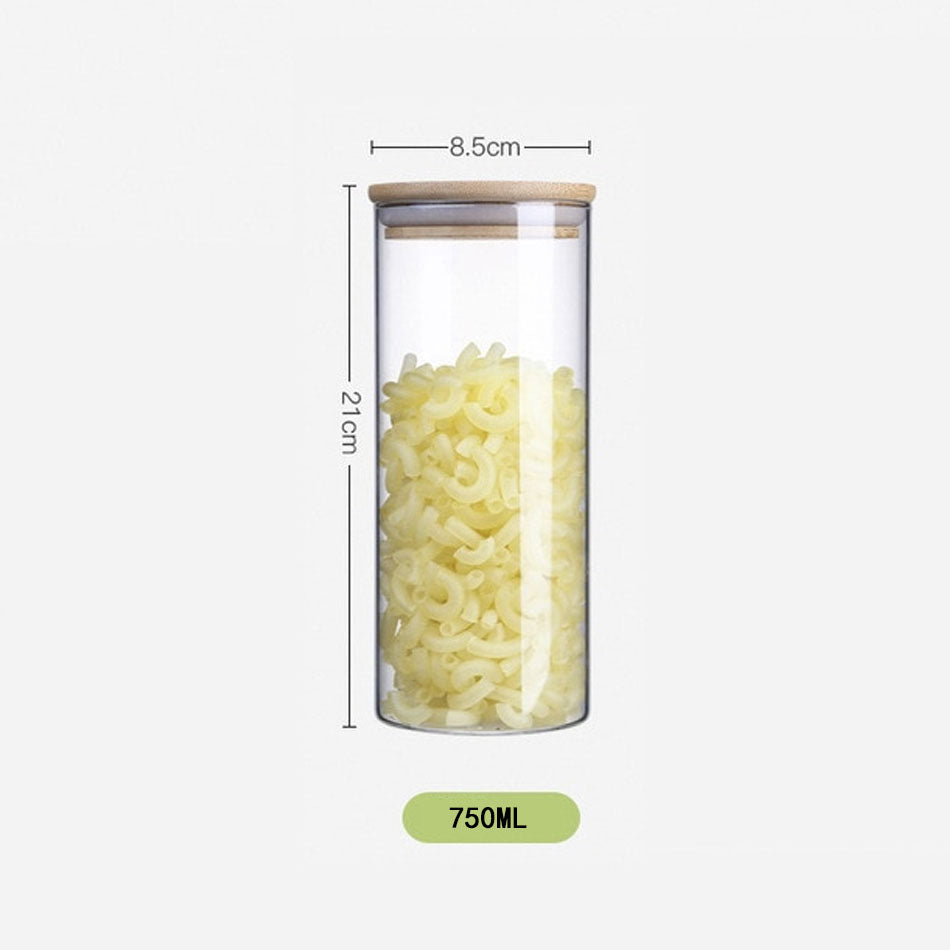 Glass Storage Jar with Bamboo Lid – Food & Tea Container