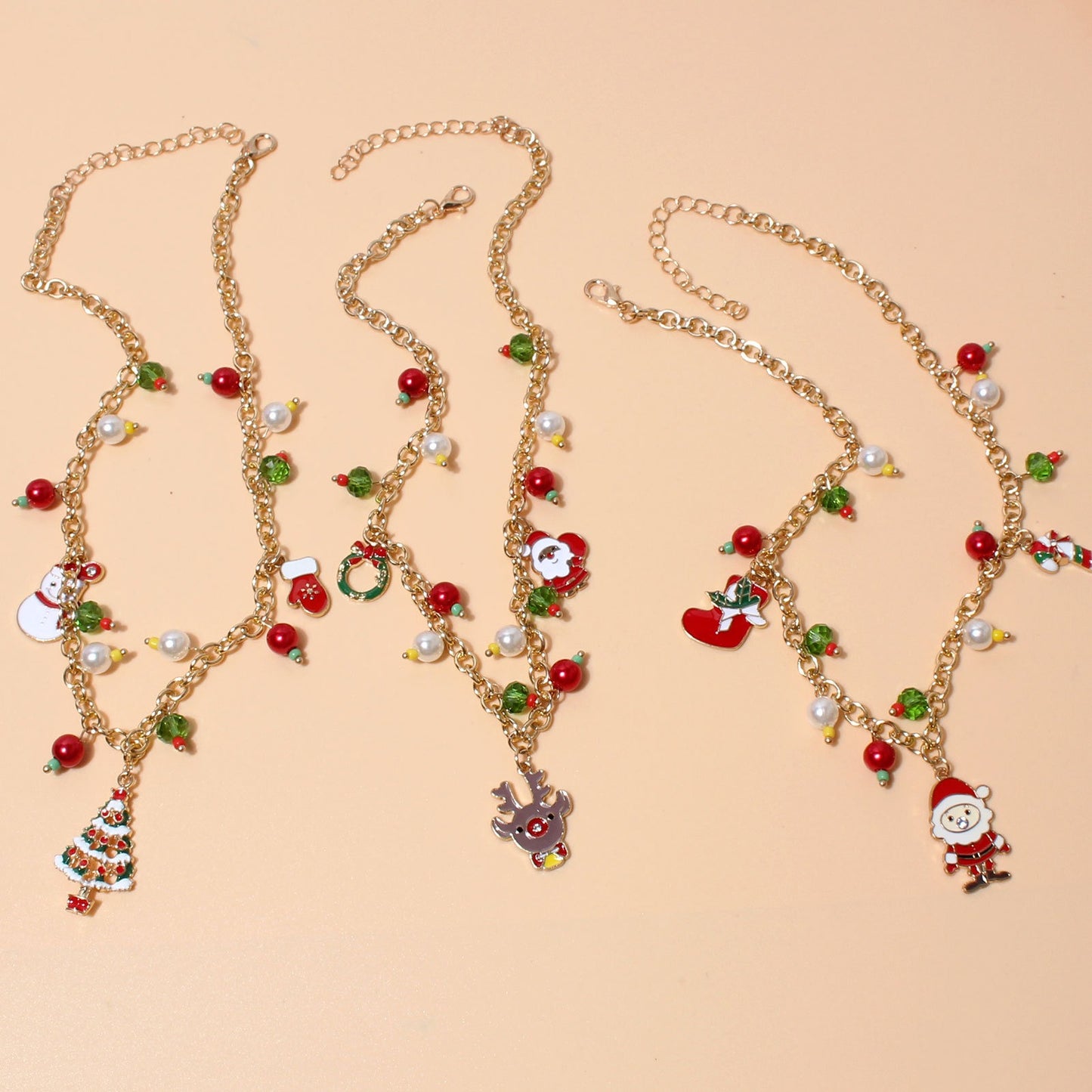 Colorful Pearl Christmas Necklace