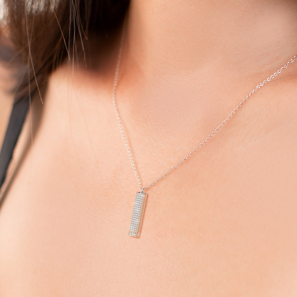 Engraved Double Diamond Necklace