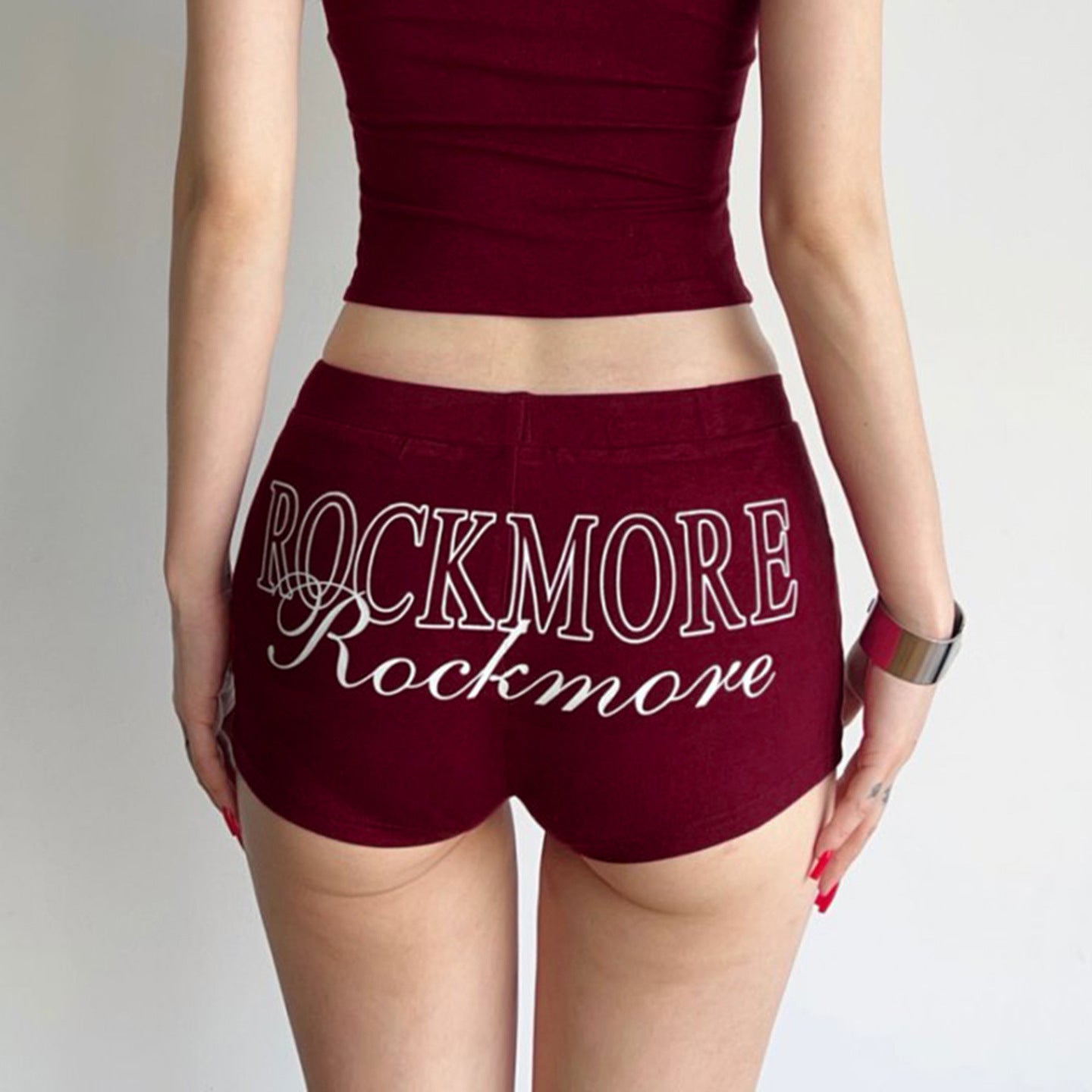 Letter Print Yoga Shorts