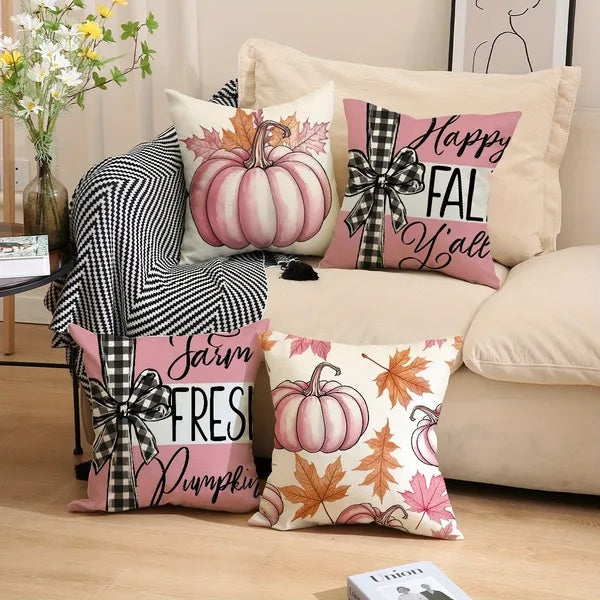 Thanksgiving Pumpkin Pillow Covers (4 PCS)