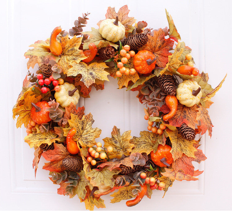 Autumn Pumpkin Leaf Garland Decor