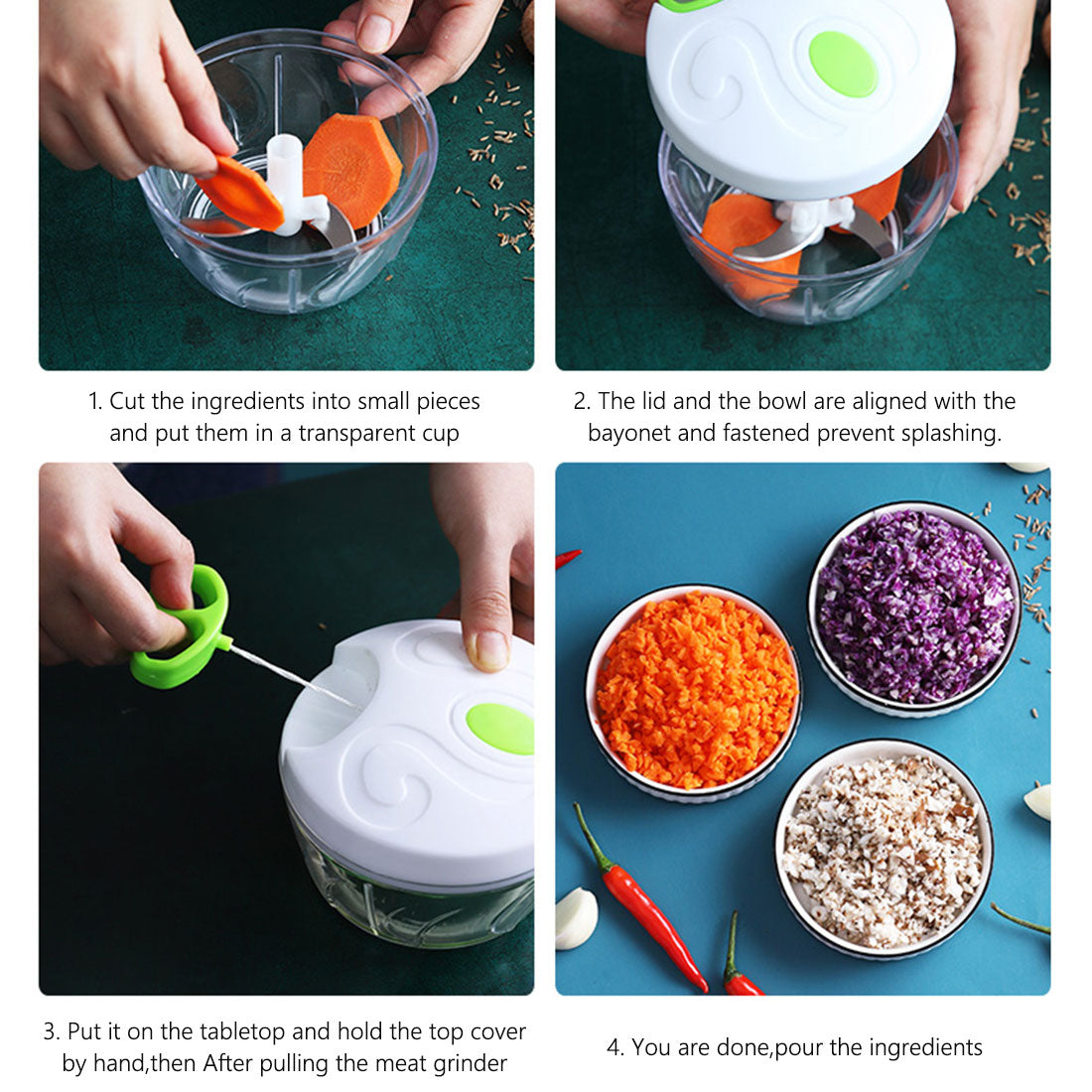 Manual Garlic Press & Vegetable Cutter