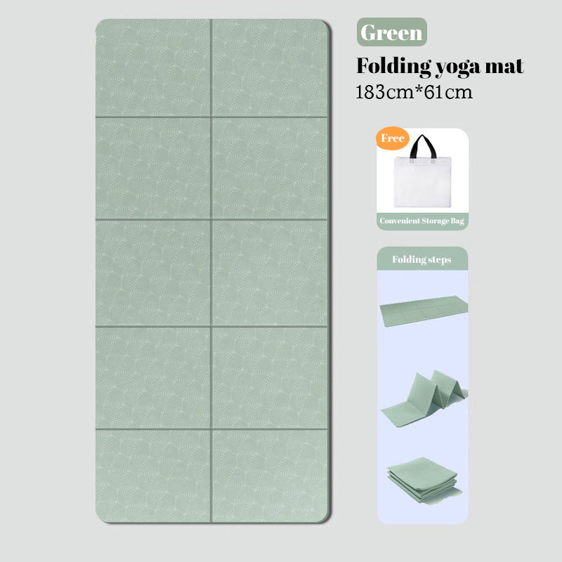 Foldable Eco-Friendly TPE Yoga Mat – Non-Slip, Travel & Workout Use