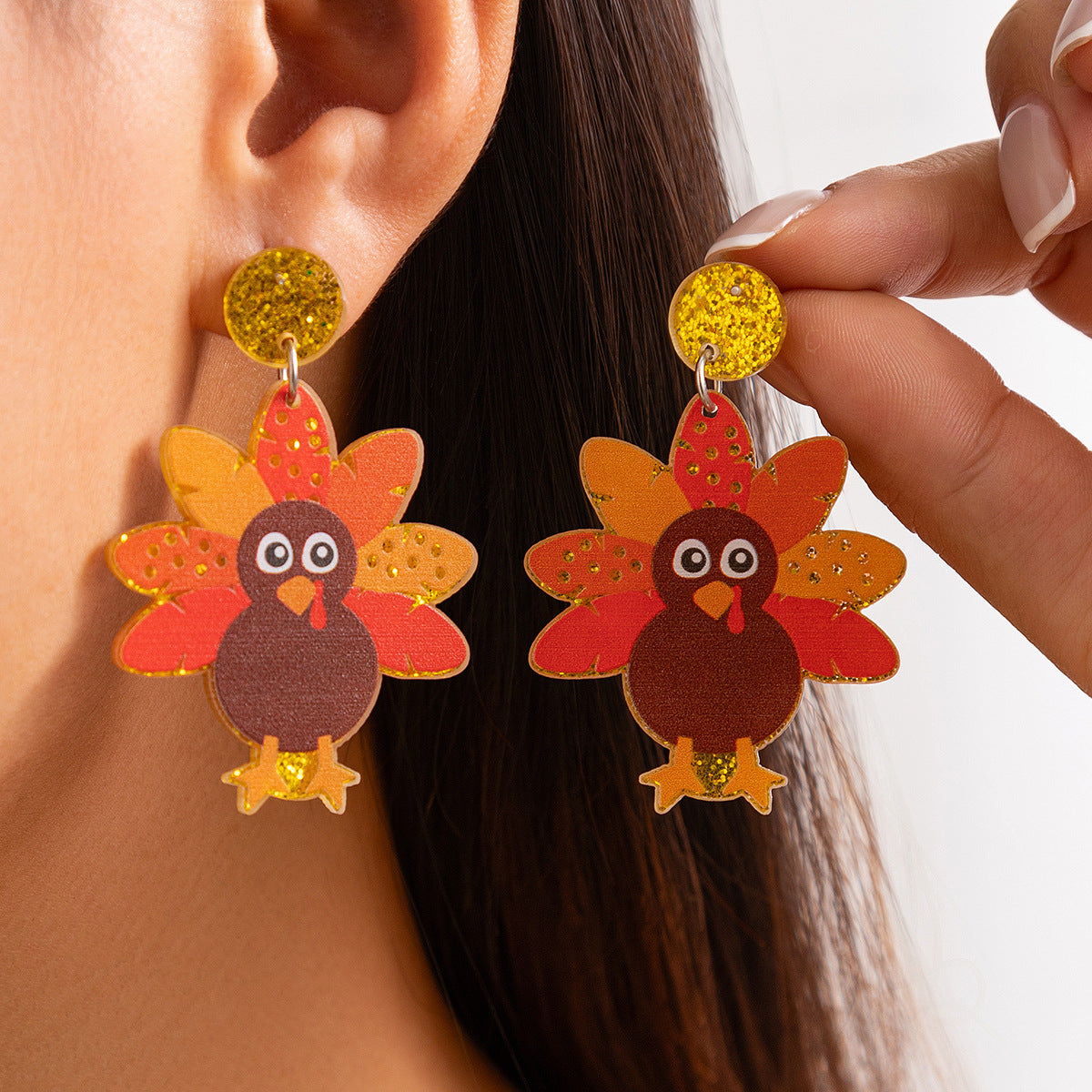 Thanksgiving Turkey Acrylic Earrings