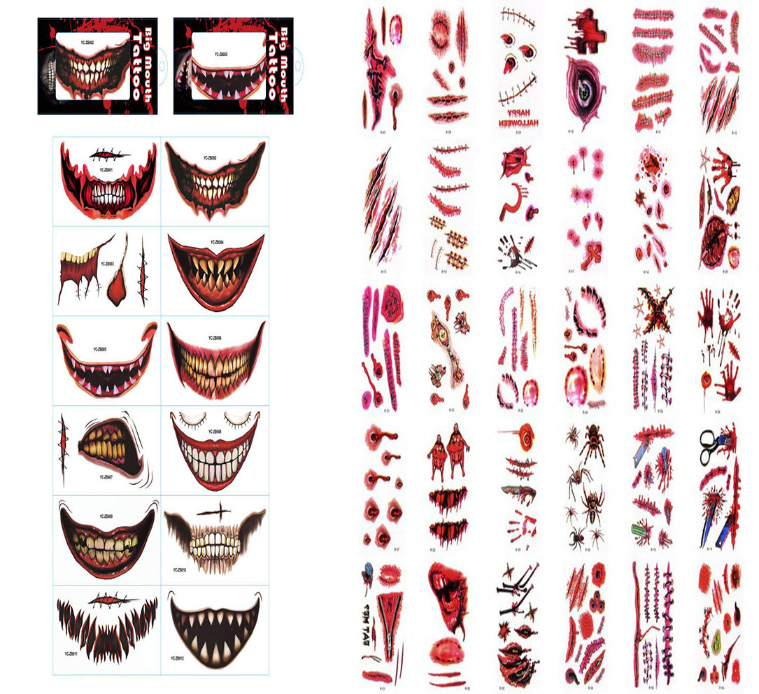 Halloween Scary Scar Tattoo Stickers