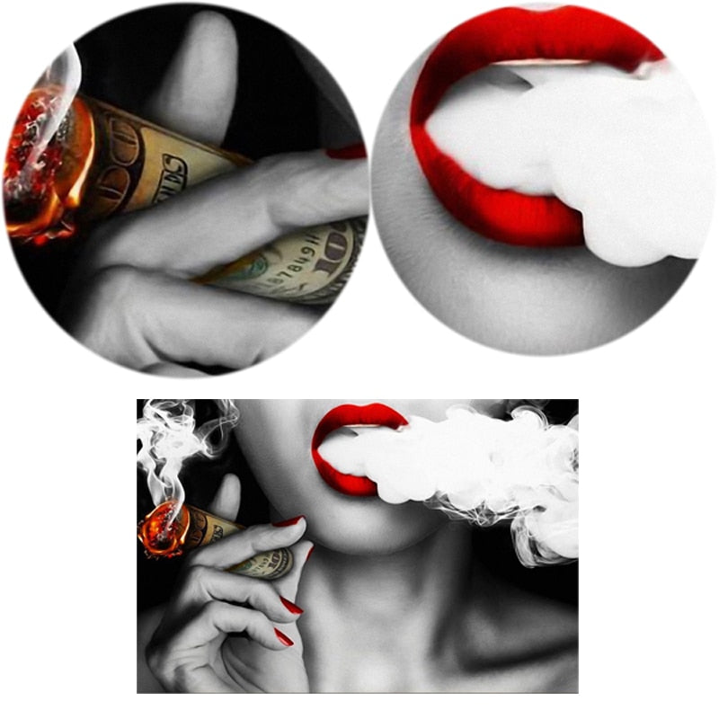 Modern Abstract Woman Portrait Canvas Wall Art