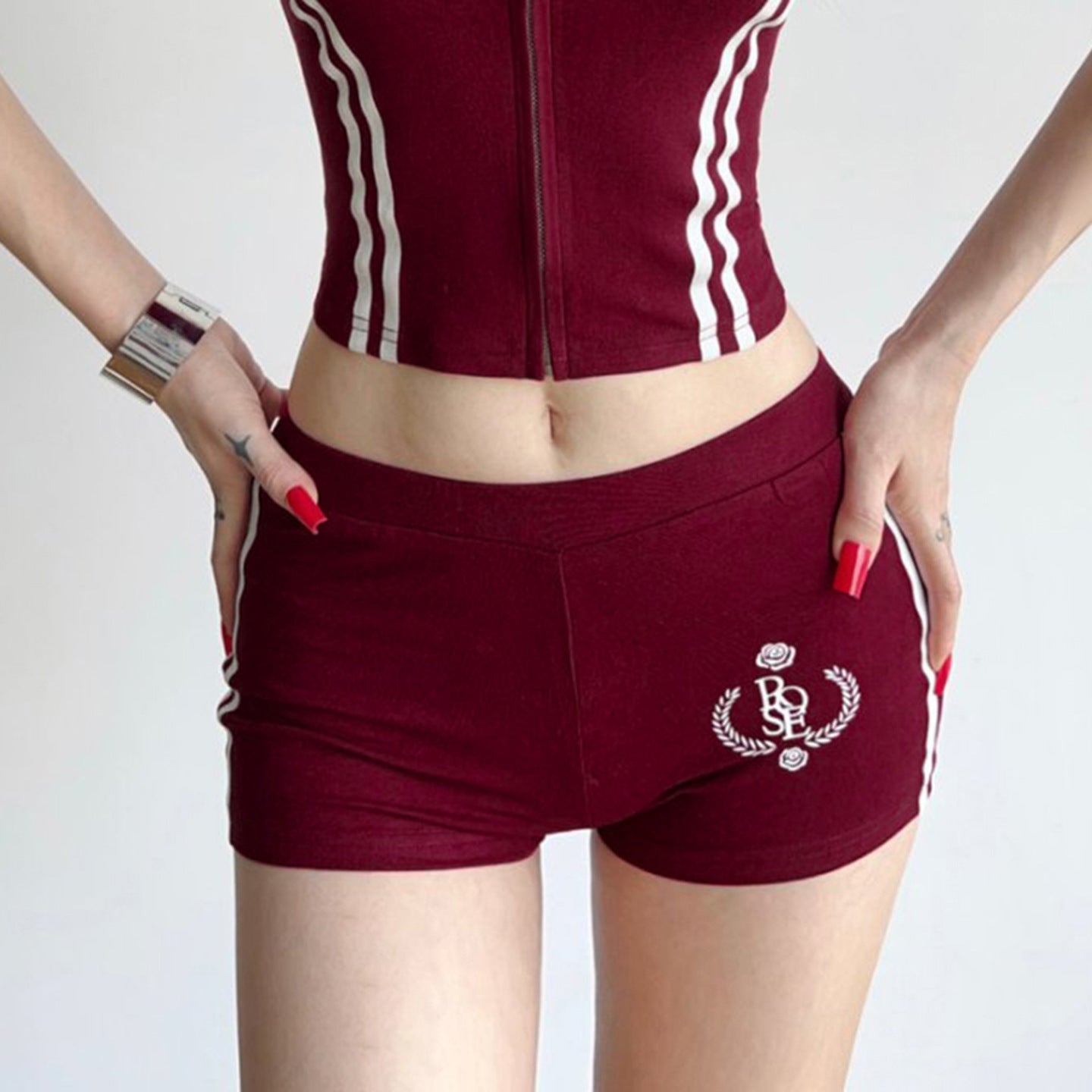 Letter Print Yoga Shorts