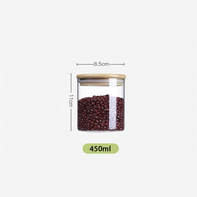 Glass Storage Jar with Bamboo Lid – Food & Tea Container